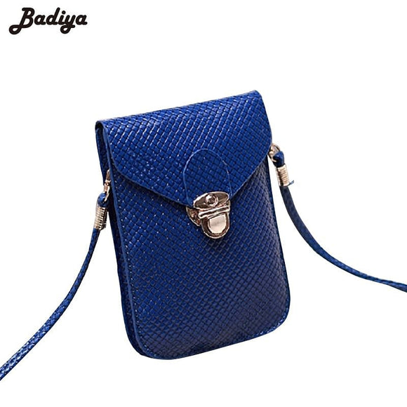 Fluorescence Colors Women Mobile Phone Bags Fashion Small Change Purse Female Woven Buckle Shoulder Bags Mini Messenger Bag