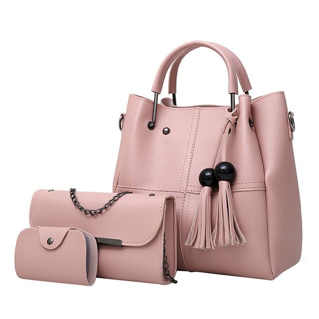 Shoulder Bag Women 3Pcs High Quality Tassel Shoulder Bag Crossbody Bag Handbag Leather Shoulder Bag