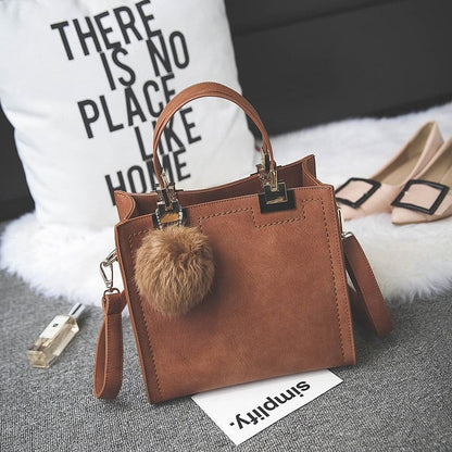 Women Casual Large High Quality Suede Leather Handbag