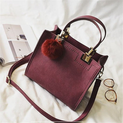 Women Casual Large High Quality Suede Leather Handbag