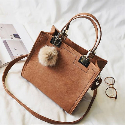 Women Casual Large High Quality Suede Leather Handbag