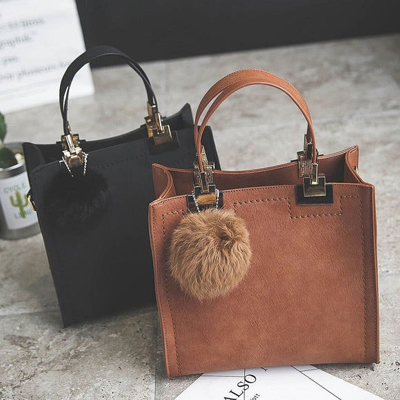 Women Casual Large High Quality Suede Leather Handbag