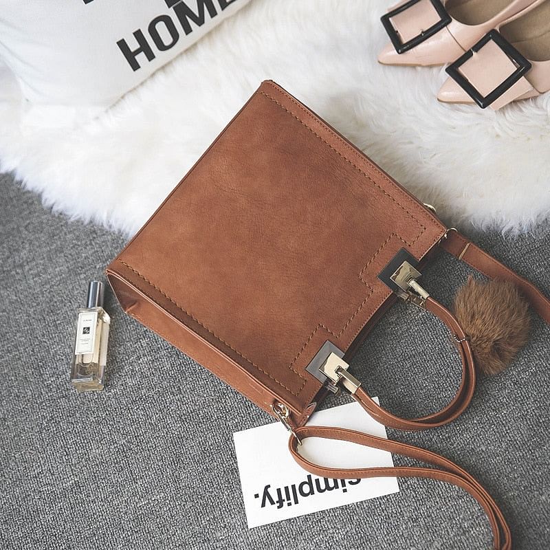 Women Casual Large High Quality Suede Leather Handbag