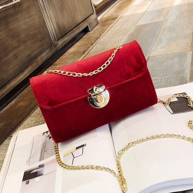 Women Messenger Bags Pure Color Gold