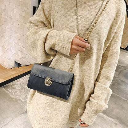 Women Messenger Bags Pure Color Gold