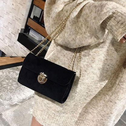 Women Messenger Bags Pure Color Gold