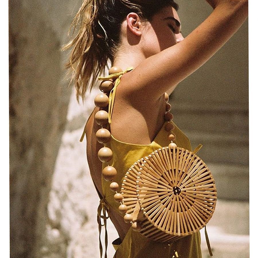 Round Summer Handmade Bamboo Bags Bohemian Straw Bag Hollow Rattan Woven Beach Bag Women Handbag Vintage Bali Lady Tote