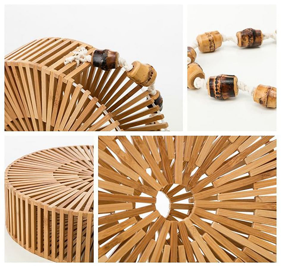 Round Summer Handmade Bamboo Bags Bohemian Straw Bag Hollow Rattan Woven Beach Bag Women Handbag Vintage Bali Lady Tote