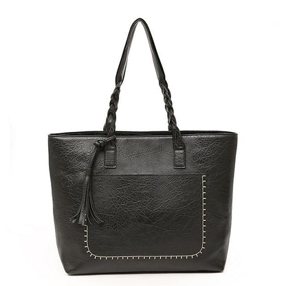 Women Leather, Shoulder, Messenger Bags With Tassel Large Capacity