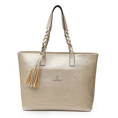 Women Leather, Shoulder, Messenger Bags With Tassel Large Capacity