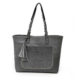 Women Leather, Shoulder, Messenger Bags With Tassel Large Capacity