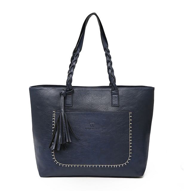 Women Leather, Shoulder, Messenger Bags With Tassel Large Capacity