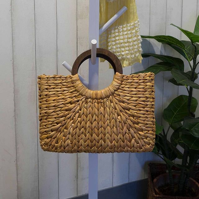 Vintage Bohemian Straw Rattan Handbag