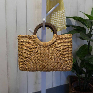 Women Vintage Rattan Handbag Female Bohemian Summer Beach Straw Bags Lady Simple Weave Bag Handmade Casual Large Tote