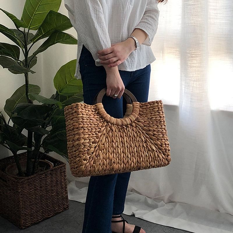 Vintage Bohemian Straw Rattan Handbag