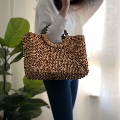 Vintage Bohemian Straw Rattan Handbag