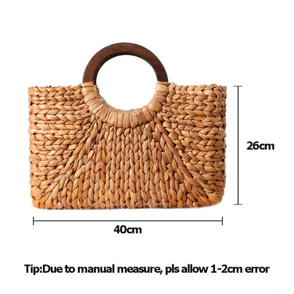 Vintage Bohemian Straw Rattan Handbag