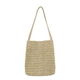 Vintage Handmade Women Rattan Bag Straw Woven Shoulder Bags Bow Holiday Beach Bohemia Crossbody Bag