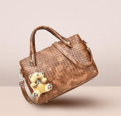 4pcs Leather Set Weave Soft Bag