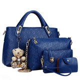 4Pcs Set Elegant Ladies Bear Pendant Handbag