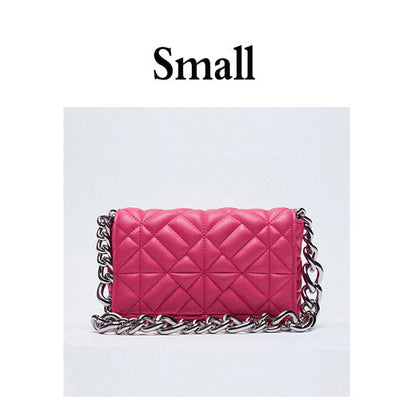 Thick Chain Quilted Shoulder Purses And Handbag Women