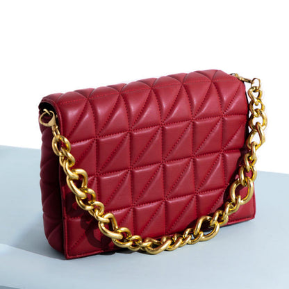 Thick Chain Quilted Shoulder Purses And Handbag Women