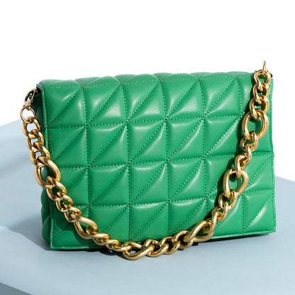 Thick Chain Quilted Shoulder Purses And Handbag Women